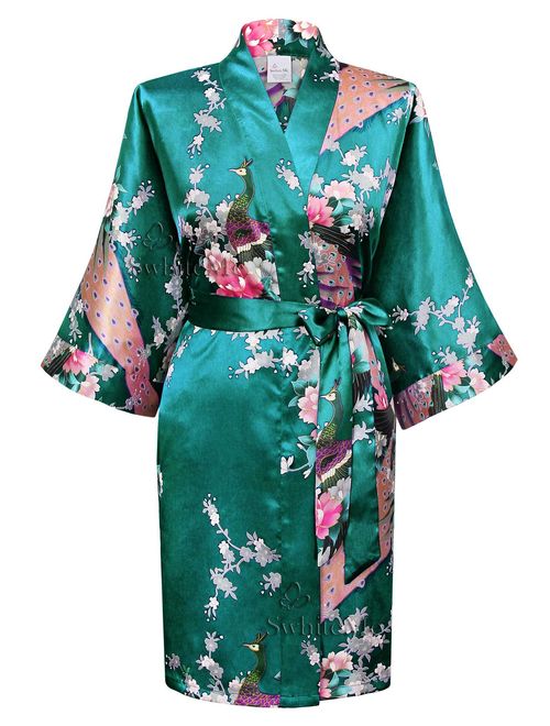 Swhiteme Women's Kimono Robe, Short