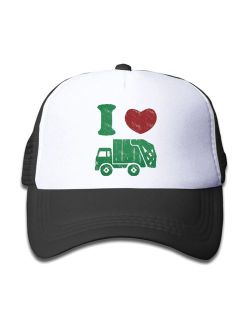 Waldeal Children's I Love Trash Garbage Trucks hat Truck Hat Mesh Cap