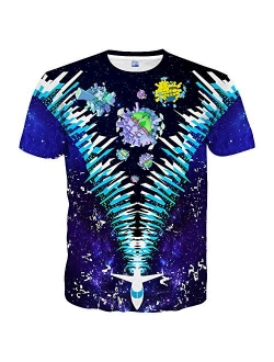 Hgvoetty Unisex Stylish 3D Printed Graphic Short Sleeve T-Shirts for Women Men