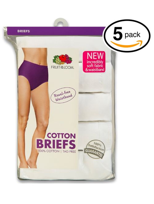 Fruit of the Loom Women's Plus Size Fit for Me 5 Pack Cotton Panties