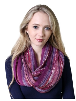 (17 COLORS) Women's Shimmer Sparkle Infinity Scarf, Festival Bliss Lightweight Fashion Shawl