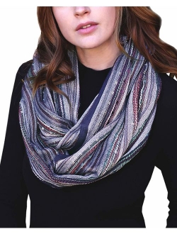 (17 COLORS) Women's Shimmer Sparkle Infinity Scarf, Festival Bliss Lightweight Fashion Shawl