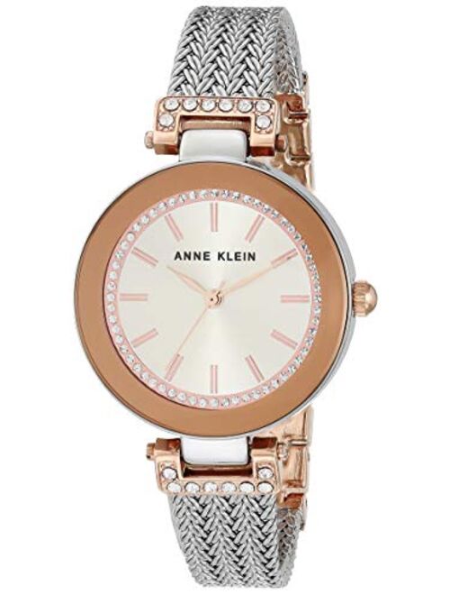 Anne Klein Women's Swarovski Crystal Accented Mesh Bracelet Watch