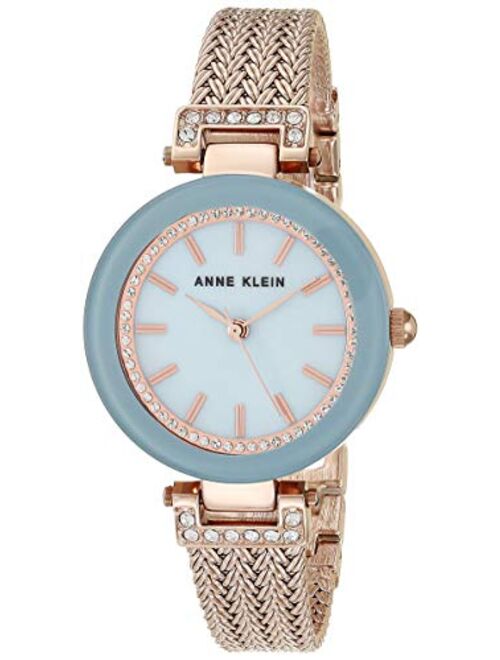 Anne Klein Women's Swarovski Crystal Accented Mesh Bracelet Watch