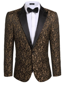 Men's Floral Party Dress Suit Stylish Dinner Jacket Wedding Blazer Prom Tuxedo