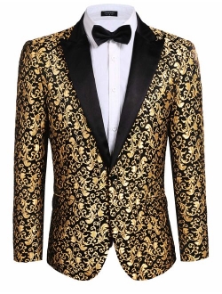 Men's Floral Party Dress Suit Stylish Dinner Jacket Wedding Blazer Prom Tuxedo