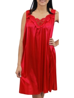 Venice Womens' Silky Looking Embroidered Nightgown 06N