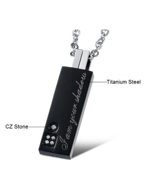 His & Hers Matching Set Titanium Couple Pendant Necklace Korean Love Style in a Gift Box (ONE PAIR)