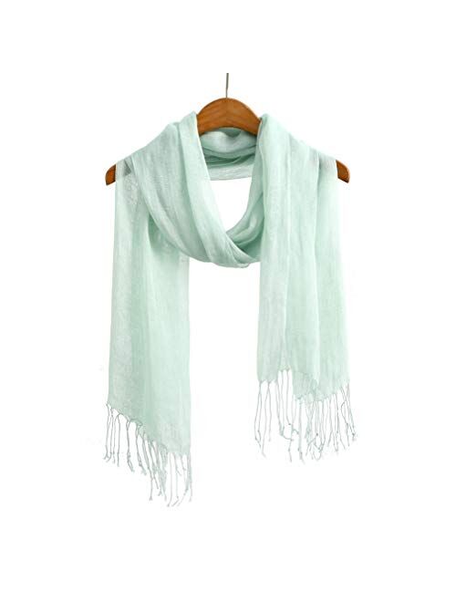 Lightweight Summer Scarf Shawl Wrap Linen Feel Scarves For Men And Women