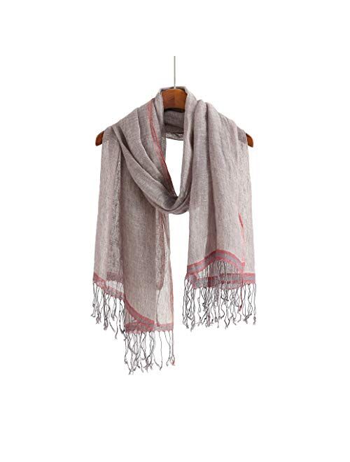 Lightweight Summer Scarf Shawl Wrap Linen Feel Scarves For Men And Women