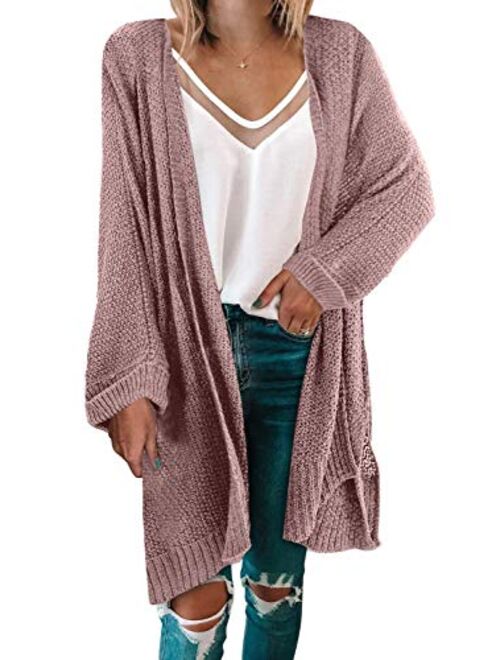 Bdcoco Women's Soft Knit Sweater Outwear Open Front Kimono Cardigans