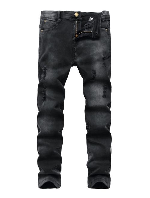 Buy Fredd Marshall Boy's Black Skinny Ripped Jeans Destroyed Distressed ...