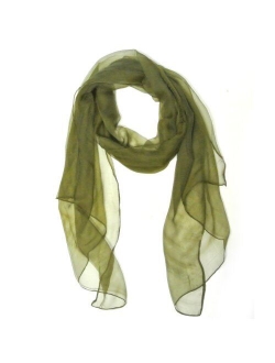 Wrapables Solid Color 100% Silk Long Scarf