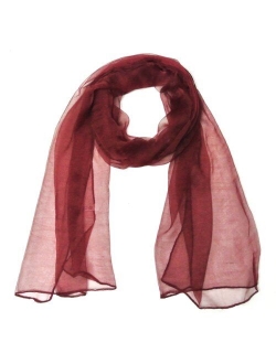 Wrapables Solid Color 100% Silk Long Scarf