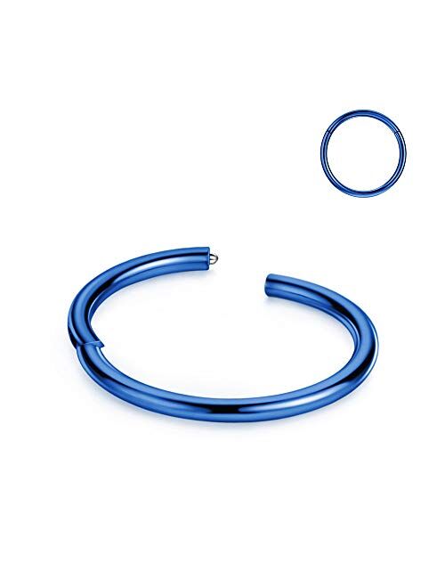 FANSING 316l Surgical Steel Hinged Nose Rings Hoop