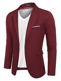 Men's Casual Suit Blazer Jackets Lightweight Sports Coats One Button