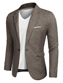 Men's Casual Suit Blazer Jackets Lightweight Sports Coats One Button