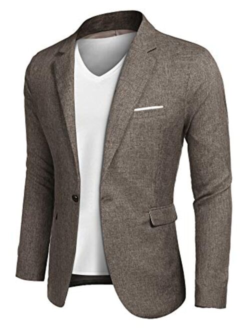 COOFANDY Men's Casual Suit Blazer Jackets Lightweight Sports Coats One Button