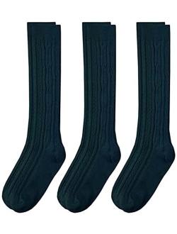 Jefferies Socks Big Girls' Cable-Knit Knee-High Sock Three-Pack