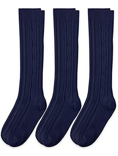 Jefferies Socks Big Girls' Cable-Knit Knee-High Sock Three-Pack