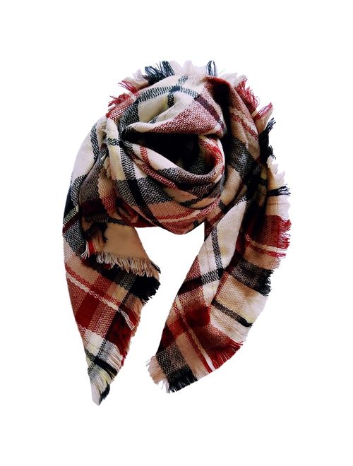 Jastore Kids Girls Boys Stylish Grid Warm Blanket Scarf Gorgeous Wrap Shawl