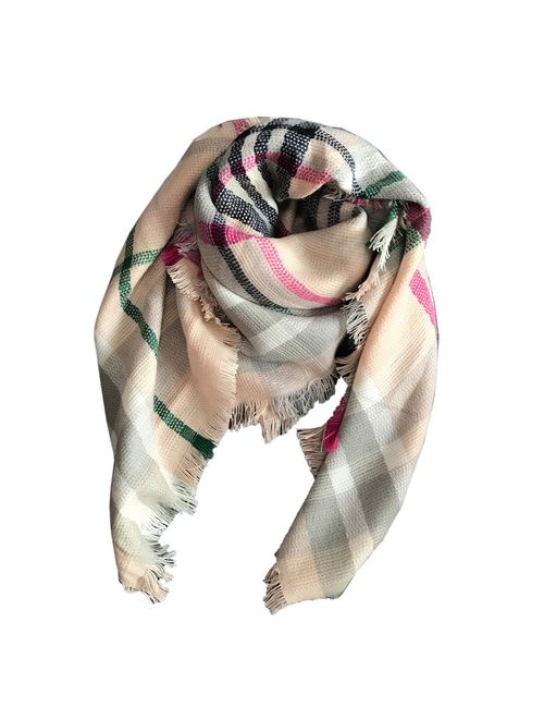 Jastore Kids Girls Boys Stylish Grid Warm Blanket Scarf Gorgeous Wrap Shawl