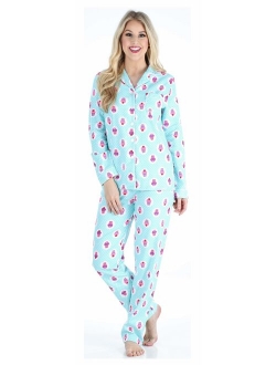 PajamaMania Women's Cotton Flannel Long Sleeve Pajamas PJ Set