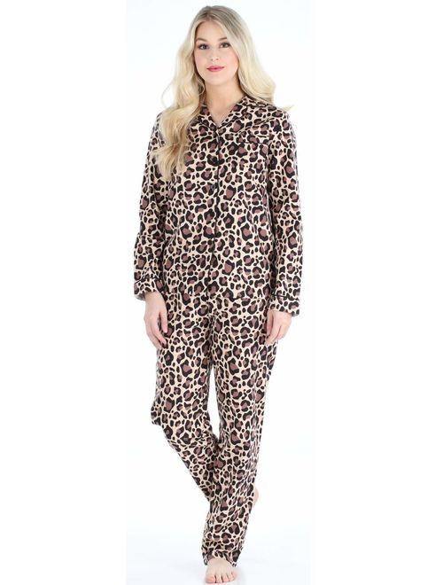 PajamaMania Women's Cotton Flannel Long Sleeve Pajamas PJ Set