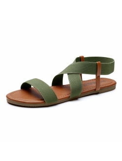 SANDALUP Women's Elastic Flat Sandals