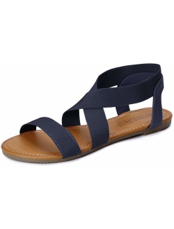 SANDALUP Women's Elastic Flat Sandals