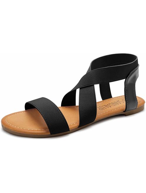 SANDALUP Women's Elastic Flat Sandals