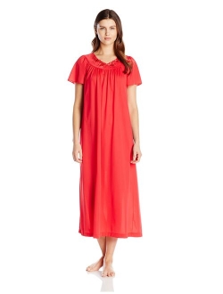 Shadowline Women's Petals 53 Inch Short Flutter Sleeve Long Gown