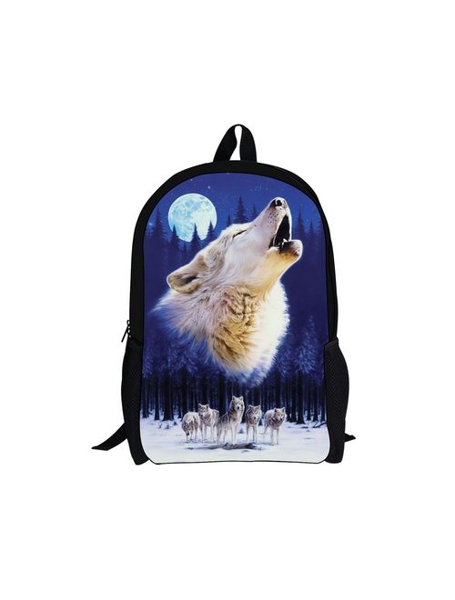 HUGS IDEA Cool 3D Animals Children School Book Bag Kids Printing Backpacks