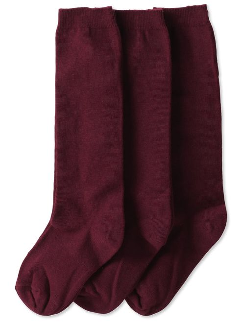 Jefferies Socks Girls' School Uniform Knee-High Sock, Pack of Three