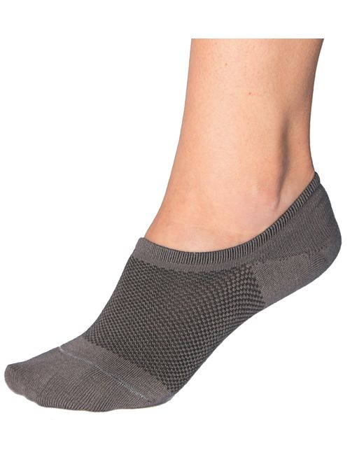 Bam&bu Women's Premium Bamboo No Show Casual Socks - 3 or 4 pair pack - Non-Slip