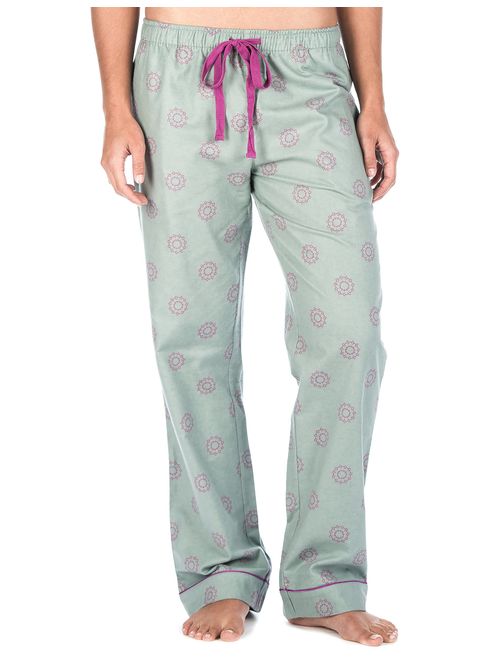 Noble Mount Womens Pajama Pants - 100% Cotton Flannel Lounge Pants with Pockets & Drawstring