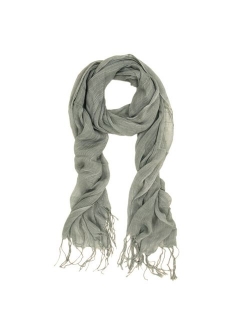 TrendsBlue Elegant Solid Color Viscose Fringe Scarf - Different Colors Available