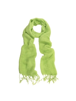 TrendsBlue Elegant Solid Color Viscose Fringe Scarf - Different Colors Available