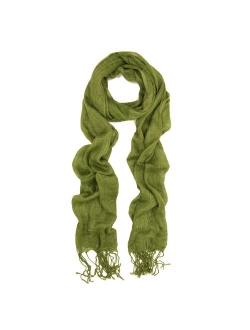 TrendsBlue Elegant Solid Color Viscose Fringe Scarf - Different Colors Available