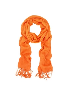 TrendsBlue Elegant Solid Color Viscose Fringe Scarf - Different Colors Available