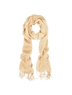 TrendsBlue Elegant Solid Color Viscose Fringe Scarf - Different Colors Available