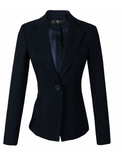 SHUIANGRAN Womens Slim Fit Casual Work Office Business Blazers One Button Jacket