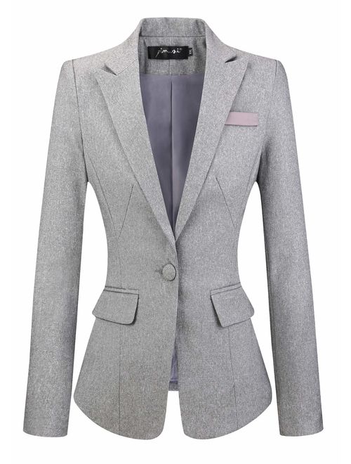 SHUIANGRAN Womens Slim Fit Casual Work Office Business Blazers One Button Jacket