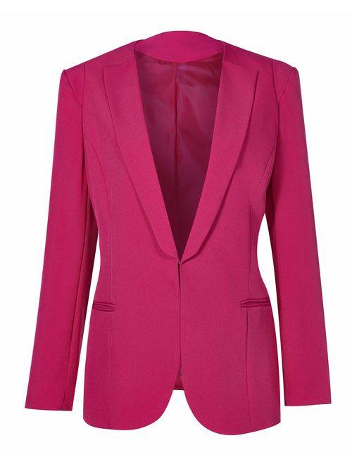 SHUIANGRAN Womens Slim Fit Casual Work Office Business Blazers One Button Jacket