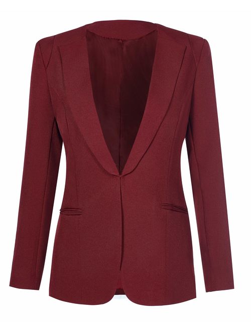 SHUIANGRAN Womens Slim Fit Casual Work Office Business Blazers One Button Jacket