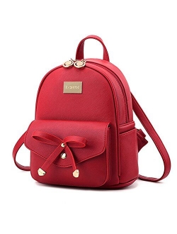 Cute Mini Leather Backpack Fashion Small Daypacks Purse for Girls and Women