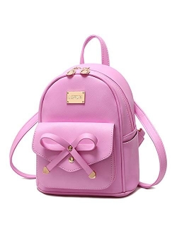 Cute Mini Leather Backpack Fashion Small Daypacks Purse for Girls and Women