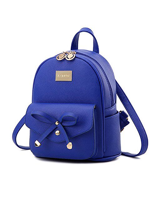 Cute Mini Leather Backpack Fashion Small Daypacks Purse for Girls and Women