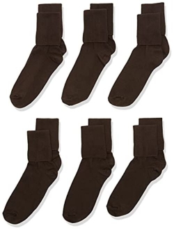 Jefferies Socks Little Girls' Seamless Turn Cuff Socks (Pack of 6)