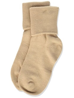 Jefferies Socks Little Girls' Seamless Turn Cuff Socks (Pack of 6)